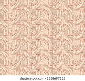 Tribal vector ornament. Seamless African pattern. Ethnic carpet with circle, wave. Aztec style. Geometric mosaic on the tile, majolica. Ancient interior. Modern rug. Geo print on textile. Kente Cloth.