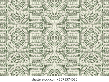 Tribal vector ornament. Seamless African pattern. Ethnic carpet with circle, wave. Aztec style. Geometric mosaic on the tile, majolica. Ancient interior. Modern rug. Geo print on textile. Kente Cloth.