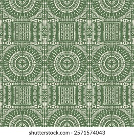 Tribal vector ornament. Seamless African pattern. Ethnic carpet with circle, wave. Aztec style. Geometric mosaic on the tile, majolica. Ancient interior. Modern rug. Geo print on textile. Kente Cloth.