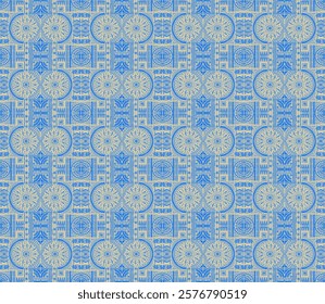 Tribal vector ornament. Seamless African pattern. Ethnic carpet with chevrons. Aztec style. Geometric mosaic on the tile, majolica. Ancient interior. Modern rug. Geo print on textile. Kente Cloth.