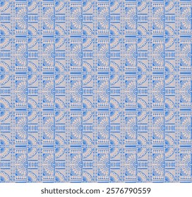 Tribal vector ornament. Seamless African pattern. Ethnic carpet with circle, wave. Aztec style. Geometric mosaic on the tile, majolica. Ancient interior. Modern rug. Geo print on textile. Kente Cloth.