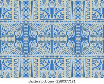 Tribal vector ornament. Seamless African pattern. Ethnic carpet with chevrons. Aztec style. Geometric mosaic on the tile, majolica. Ancient interior. Modern rug. Geo print on textile. Kente Cloth.