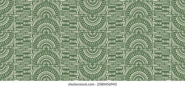 Tribal vector ornament. Seamless African pattern. Ethnic carpet with circle, wave. Aztec style. Geometric mosaic on the tile, majolica. Ancient interior. Modern rug. Geo print on textile. Kente Cloth.