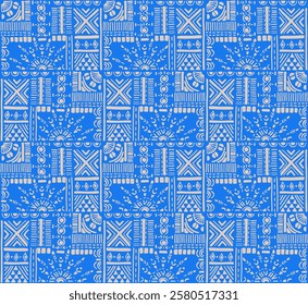 Tribal vector ornament. Seamless African pattern. Ethnic carpet with chevrons. Aztec style. Geometric mosaic on the tile, majolica. Ancient interior. Modern rug. Geo print on textile. Kente Cloth.