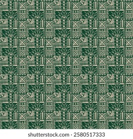 Tribal vector ornament. Seamless African pattern. Ethnic carpet with chevrons. Aztec style. Geometric mosaic on the tile, majolica. Ancient interior. Modern rug. Geo print on textile. Kente Cloth.