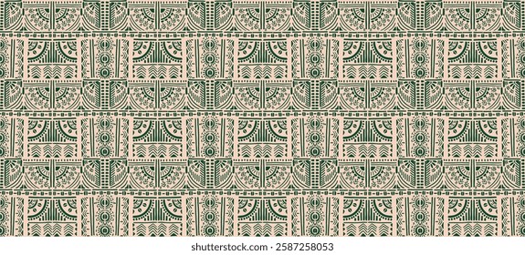 Tribal vector ornament. Seamless African pattern. Ethnic carpet with chevrons. Aztec style. Geometric mosaic on the tile, majolica. Ancient interior. Modern rug. Geo print on textile. Kente Cloth.