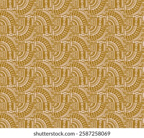 Tribal vector ornament. Seamless African pattern. Ethnic carpet with circle, wave. Aztec style. Geometric mosaic on the tile, majolica. Ancient interior. Modern rug. Geo print on textile. Kente Cloth.