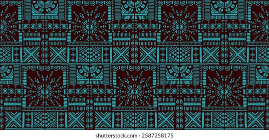 Tribal vector ornament. Seamless African pattern. Ethnic carpet with chevrons. Aztec style. Geometric mosaic on the tile, majolica. Ancient interior. Modern rug. Geo print on textile. Kente Cloth.