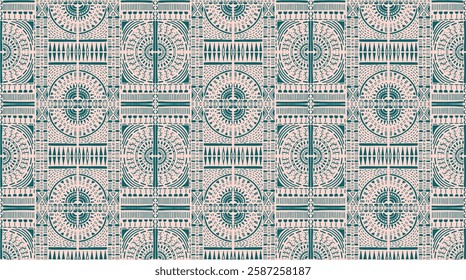 Tribal vector ornament. Seamless African pattern. Ethnic carpet with chevrons. Aztec style. Geometric mosaic on the tile, majolica. Ancient interior. Modern rug. Geo print on textile. Kente Cloth.