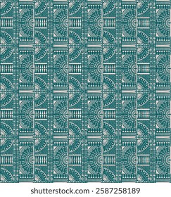 Tribal vector ornament. Seamless African pattern. Ethnic carpet with chevrons. Aztec style. Geometric mosaic on the tile, majolica. Ancient interior. Modern rug. Geo print on textile. Kente Cloth.