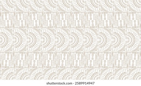 Tribal vector ornament. Seamless African pattern. Ethnic carpet with circle, wave. Aztec style. Geometric mosaic on the tile, majolica. Ancient interior. Modern rug. Geo print on textile. Kente Cloth.