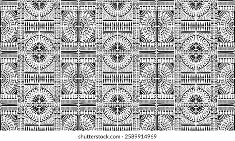 Tribal vector ornament. Seamless African pattern. Ethnic carpet with chevrons. Aztec style. Geometric mosaic on the tile, majolica. Ancient interior. Modern rug. Geo print on textile. Kente Cloth.