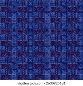 Tribal vector ornament. Seamless African pattern. Ethnic carpet with chevrons. Aztec style. Geometric mosaic on the tile, majolica. Ancient interior. Modern rug. Geo print on textile. Kente Cloth.