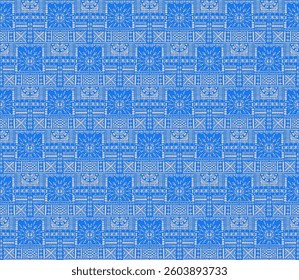 Tribal vector ornament. Seamless African pattern. Ethnic carpet with chevrons. Aztec style. Geometric mosaic on the tile, majolica. Ancient interior. Modern rug. Geo print on textile. Kente Cloth.