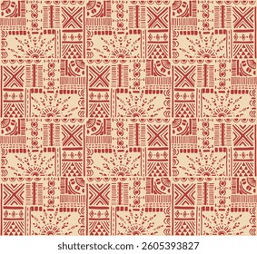 Tribal vector ornament. Seamless African pattern. Ethnic carpet with chevrons. Aztec style. Geometric mosaic on the tile, majolica. Ancient interior. Modern rug. Geo print on textile. Kente Cloth.