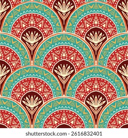 Tribal vector ornament. Seamless African pattern. 