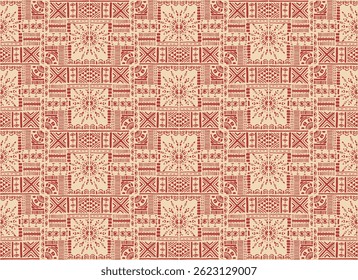 Tribal vector ornament. Seamless African pattern. Ethnic carpet with chevrons. Aztec style. Geometric mosaic on the tile, majolica. Ancient interior. Modern rug. Geo print on textile. Kente Cloth.