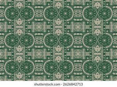 Tribal vector ornament. Seamless African pattern. Ethnic carpet with chevrons. Aztec style. Geometric mosaic on the tile, majolica. Ancient interior. Modern rug. Geo print on textile. Kente Cloth.