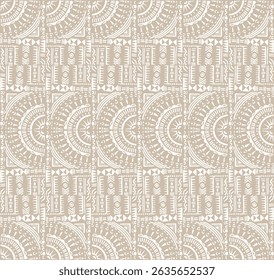 Tribal vector ornament. Seamless African pattern. Ethnic carpet with chevrons. Aztec style. Geometric mosaic on the tile, majolica. Ancient interior. Modern rug. Geo print on textile. Kente Cloth.
