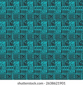 Tribal vector ornament. Seamless African pattern. Ethnic carpet with chevrons. Aztec style. Geometric mosaic on the tile, majolica. Ancient interior. Modern rug. Geo print on textile. Kente Cloth.