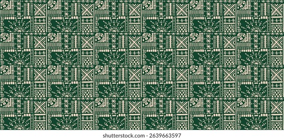 Tribal vector ornament. Seamless African pattern. Ethnic carpet with chevrons. Aztec style. Geometric mosaic on the tile, majolica. Ancient interior. Modern rug. Geo print on textile. Kente Cloth.