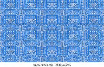 Tribal vector ornament. Seamless African pattern. Ethnic carpet with chevrons. Aztec style. Geometric mosaic on the tile, majolica. Ancient interior. Modern rug. Geo print on textile. Kente Cloth.