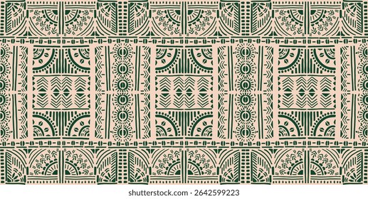 Ornamento vetorial tribal. Padrão africano perfeito. Tapete étnico com divisas. Estilo asteca. Mosaico geométrico na telha, majolica. Interior antigo. Tapete moderno. Impressão geográfica sobre têxteis. Kente Cloth.