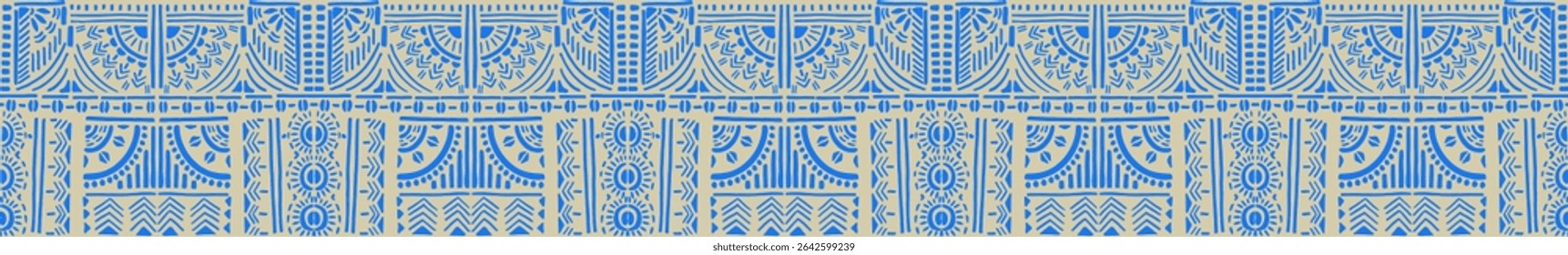 Tribal vector ornament. Seamless African pattern. Ethnic carpet with chevrons. Aztec style. Geometric mosaic on the tile, majolica. Ancient interior. Modern rug. Geo print on textile. Kente Cloth.