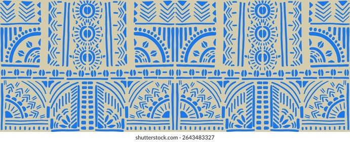 Tribal vector ornament. Seamless African pattern. Ethnic carpet with chevrons. Aztec style. Geometric mosaic on the tile, majolica. Ancient interior. Modern rug. Geo print on textile. Kente Cloth.