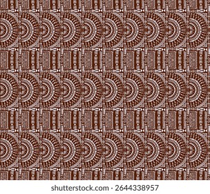 Tribal vector ornament. Seamless African pattern. Ethnic carpet with chevrons. Aztec style. Geometric mosaic on the tile, majolica. Ancient interior. Modern rug. Geo print on textile. Kente Cloth.