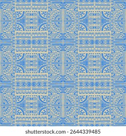 Tribal vector ornament. Seamless African pattern. Ethnic carpet with chevrons. Aztec style. Geometric mosaic on the tile, majolica. Ancient interior. Modern rug. Geo print on textile. Kente Cloth.