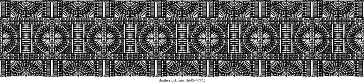 Tribal vector ornament. Seamless African pattern. Ethnic carpet with chevrons. Aztec style. Geometric mosaic on the tile, majolica. Ancient interior. Modern rug. Geo print on textile. Kente Cloth.
