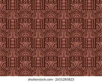 Tribal vector ornament. Seamless African pattern. Ethnic carpet with chevrons. Aztec style. Geometric mosaic on the tile, majolica. Ancient interior. Modern rug. Geo print on textile. Kente Cloth.