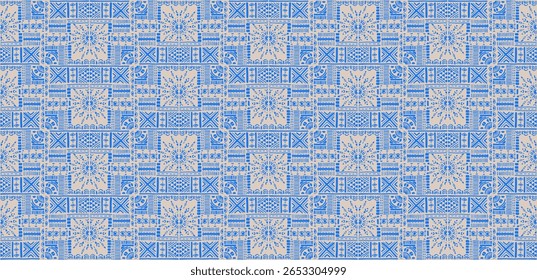 Tribal vector ornament. Seamless African pattern. Ethnic carpet with chevrons. Aztec style. Geometric mosaic on the tile, majolica. Ancient interior. Modern rug. Geo print on textile. Kente Cloth.