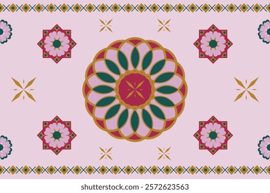 Tribal vector pattern. Native American ornament. Ethnic South Western decor style. Boho geometric ornament.Floral paisley embroidery blanket, rug. Woven carpet