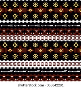 Tribal vector seamless background . Ethnic style. 
