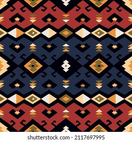 Vector tribal sin fisuras patrón Navajo. Trajo mano de fondo abstracto.