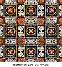 Tribal vector seamless Navajo pattern. Hand drawn abstract background.