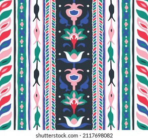 Tribal vector seamless Navajo pattern. Hand drawn abstract background.