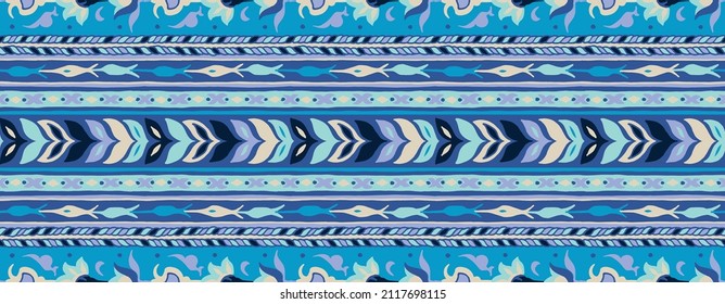 Tribal vector seamless Navajo pattern. Hand drawn abstract background.