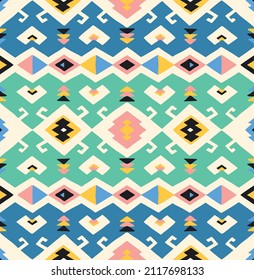 Vector tribal sin fisuras patrón Navajo. Trajo mano de fondo abstracto.
