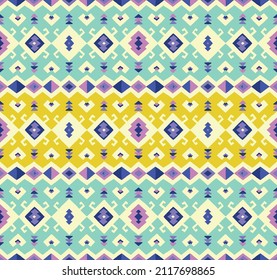 Tribal vector seamless Navajo pattern. Hand drawn abstract background.
