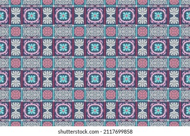 Tribal vector seamless Navajo pattern. Hand drawn abstract background.