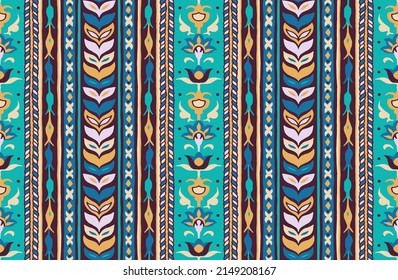Tribal vector seamless Navajo pattern. Hand drawn abstract background.Ukrainian pattern Ukrainian patternGeometric damascus ornament. Ikat border. Ethnic embroidery with leaves and monograms. 