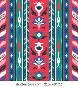 Tribal vector seamless Navajo pattern. Hand drawn abstract background.Ukrainian pattern Ukrainian patternGeometric damascus ornament. Ikat border. Ethnic embroidery with leaves and monograms. Tribal v