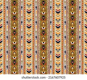 Tribal vector seamless Navajo pattern. Hand drawn abstract background.Ukrainian pattern Ukrainian pattern Geometric damascus ornament. Ikat border. Seamless folk pattern in Aztec style. Indian