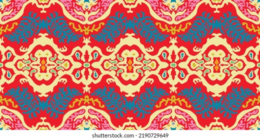 Stamm Vektor nahtlose Navajo Muster. Handgezeichnet abstrakter Hintergrund.Ukrainisches Muster Ukrainisches MusterGeometrisches Damaskus-Ornament. Ikat Grenze. Ethnische Stickerei mit Blättern und Monogrammen. Tribal v