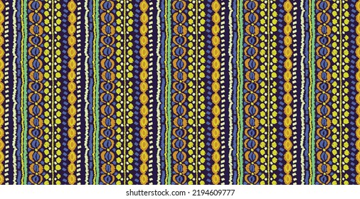 Tribal vector seamless Navajo pattern. Hand drawn abstract background. Geometric damascus ornament. Ikat border. Ethnic embroidery with leaves and monograms. Tribal vector texture. Seamless folk patte