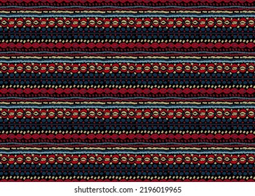 Tribal vector seamless Navajo pattern. Hand drawn abstract background. Geometric damascus ornament. Ikat border. Ethnic embroidery with leaves and monograms. Tribal vector texture. Seamless folk patte