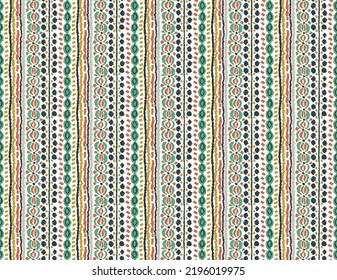 Tribal vector seamless Navajo pattern. Hand drawn abstract background. Geometric damascus ornament. Ikat border. Ethnic embroidery with leaves and monograms. Tribal vector texture. Seamless folk patte